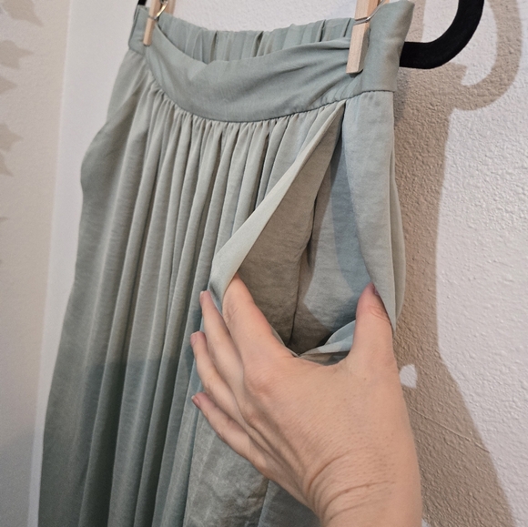 🌴FINAL SALE UO Sparkle & Fade Maxi Skirt Mint Green Large - Picture 7 of 13